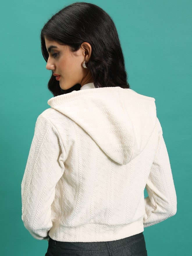 Tokyo Talkies Women White Open Front Jacket - White - Image 3