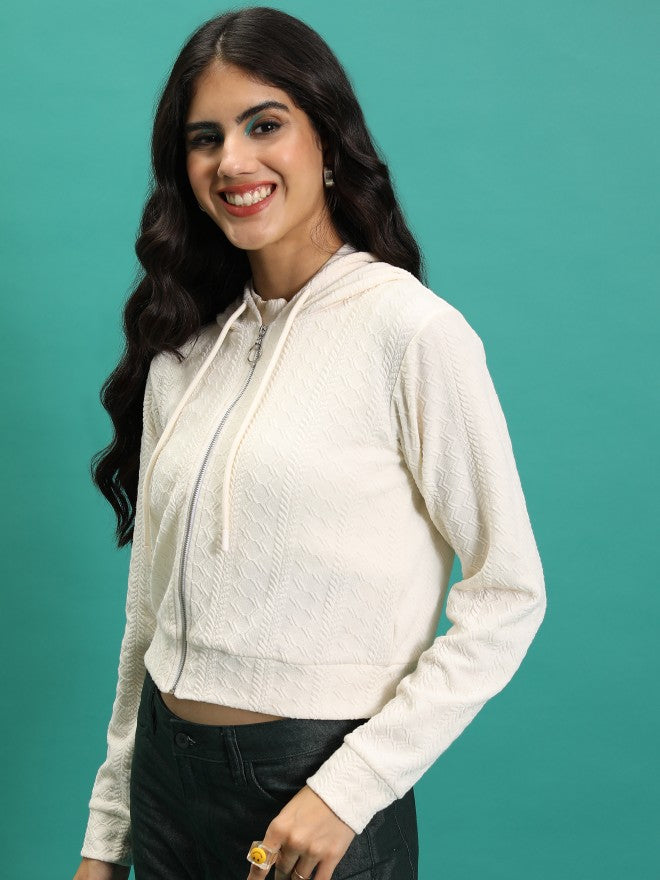 Tokyo Talkies Women White Open Front Jacket - White - Image 4