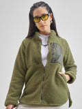 Tokyo Talkies Women Green Open Front Jacket - Green - Image 1