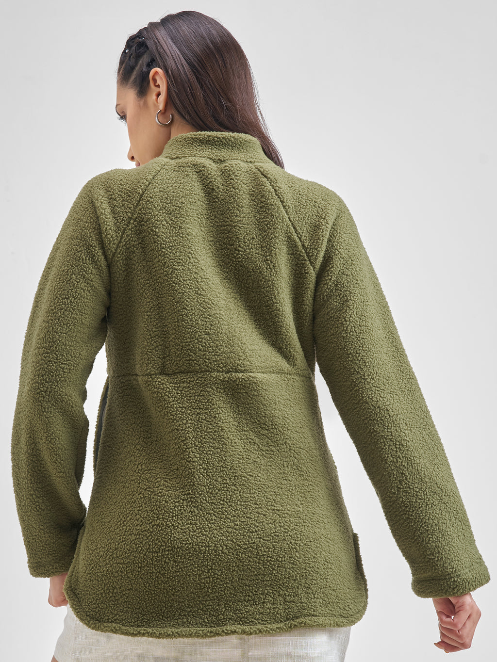 Tokyo Talkies Women Green Open Front Jacket - Green - Image 3