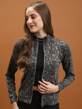 Tokyo Talkies Women Grey Open Front Jacket - Grey - Image 1