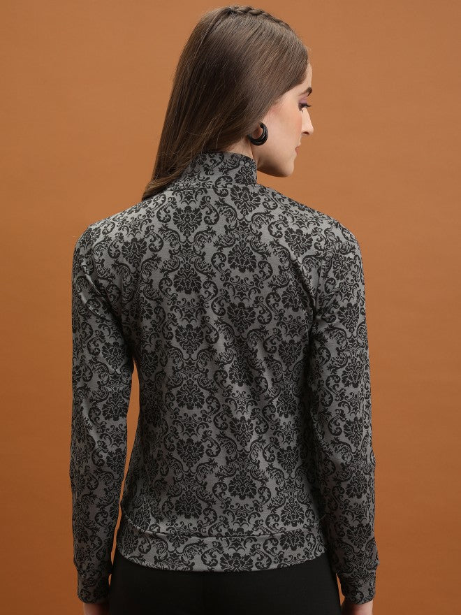 Tokyo Talkies Women Grey Open Front Jacket - Grey - Image 3