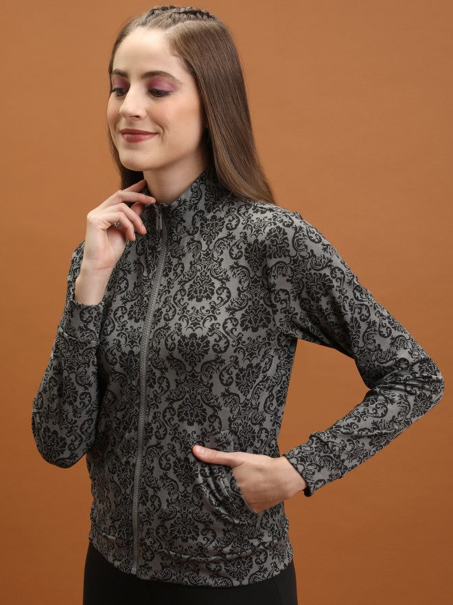Tokyo Talkies Women Grey Open Front Jacket - Grey - Image 4
