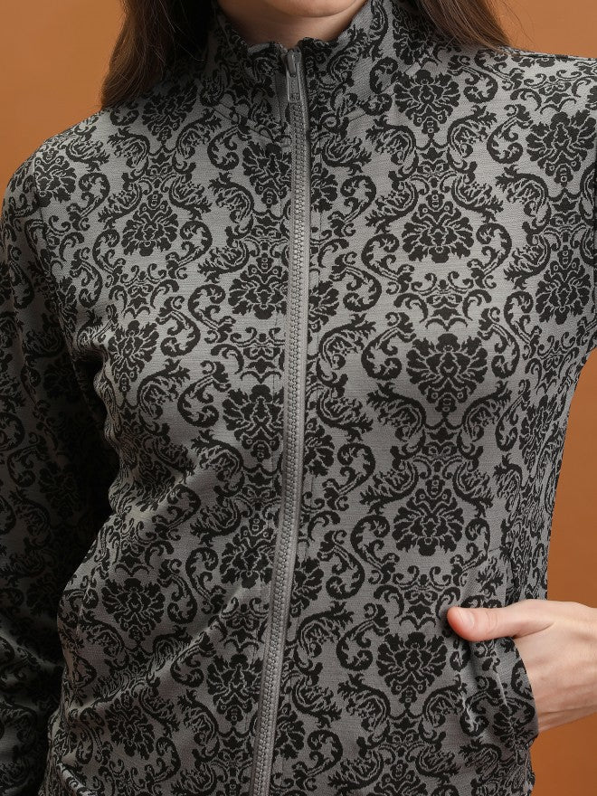 Tokyo Talkies Women Grey Open Front Jacket - Grey - Image 5