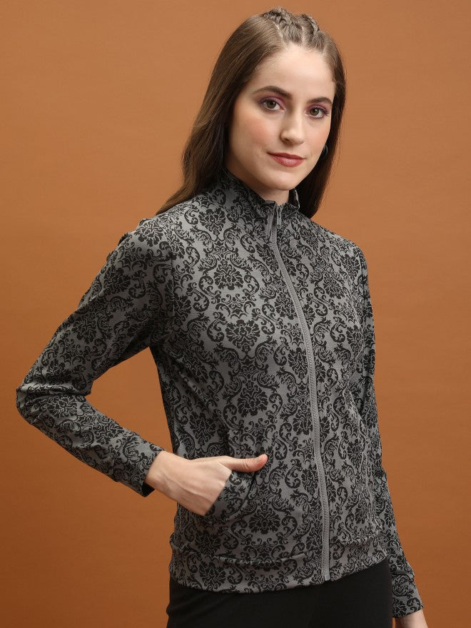 Tokyo Talkies Women Grey Open Front Jacket - Grey - Image 6