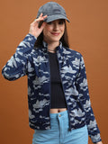 Tokyo Talkies Women Blue Open Front Jacket - Blue - Image 1