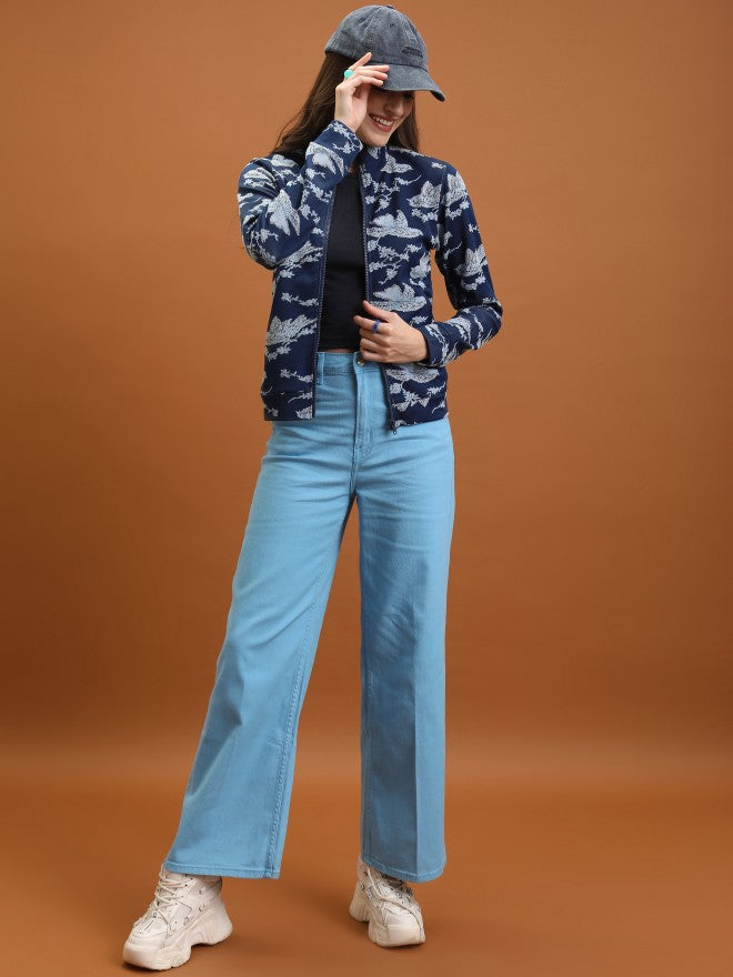 Tokyo Talkies Women Blue Open Front Jacket - Blue - Image 2