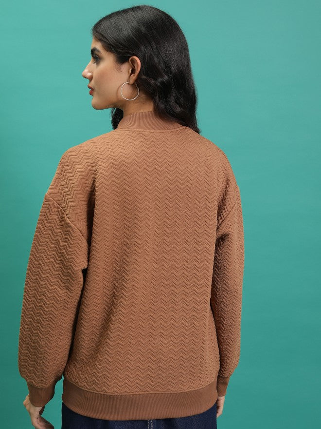Tokyo Talkies Women Brown Open Front Jacket - Brown - Image 3
