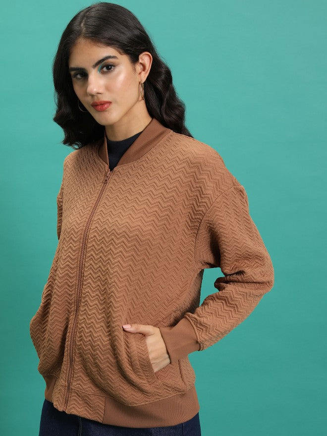 Tokyo Talkies Women Brown Open Front Jacket - Brown - Image 4