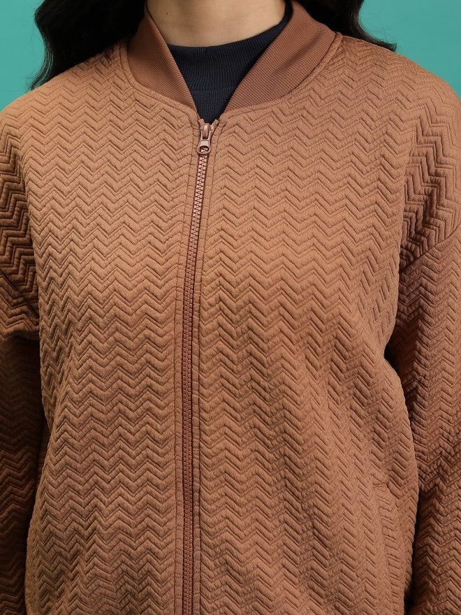 Tokyo Talkies Women Brown Open Front Jacket - Brown - Image 5