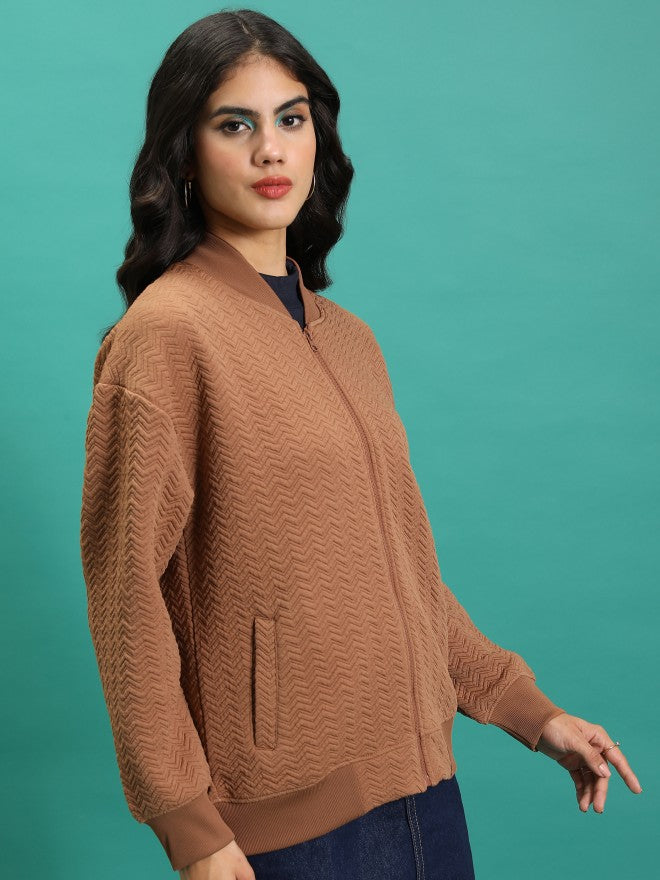 Tokyo Talkies Women Brown Open Front Jacket - Brown - Image 6
