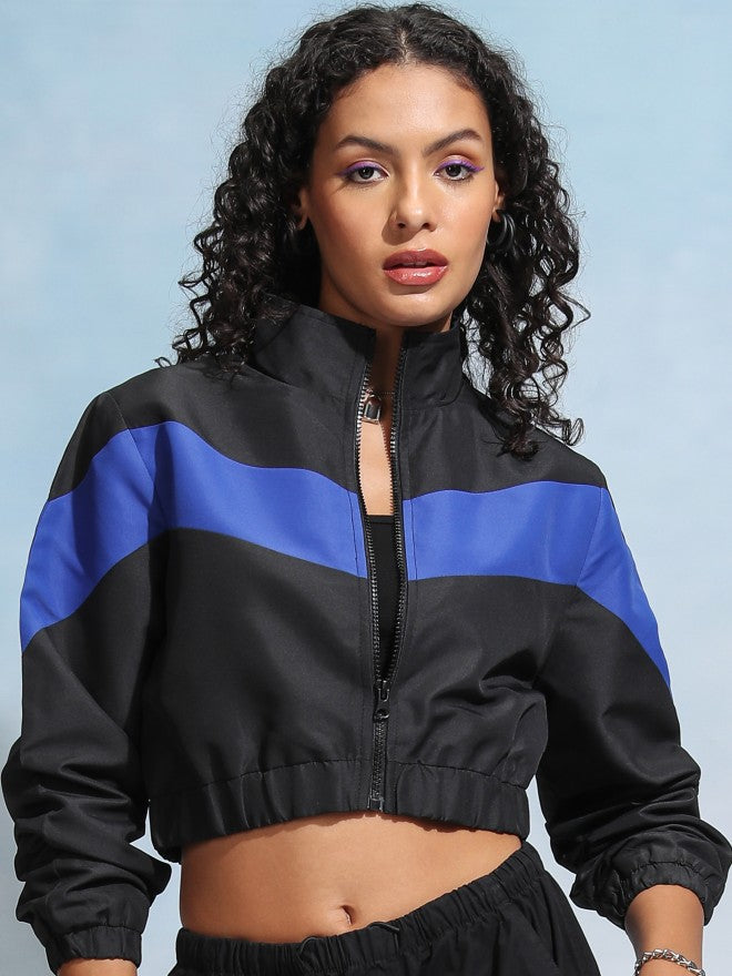Tokyo Talkies Women Black Bomber Jacket - Black - Image 1