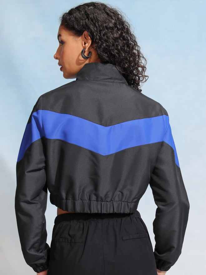 Tokyo Talkies Women Black Bomber Jacket - Black - Image 3