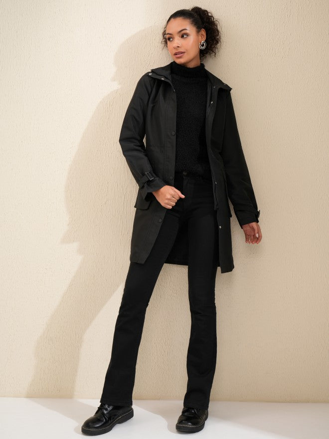 Tokyo Talkies Women Black Parka Jacket - Black - Image 2