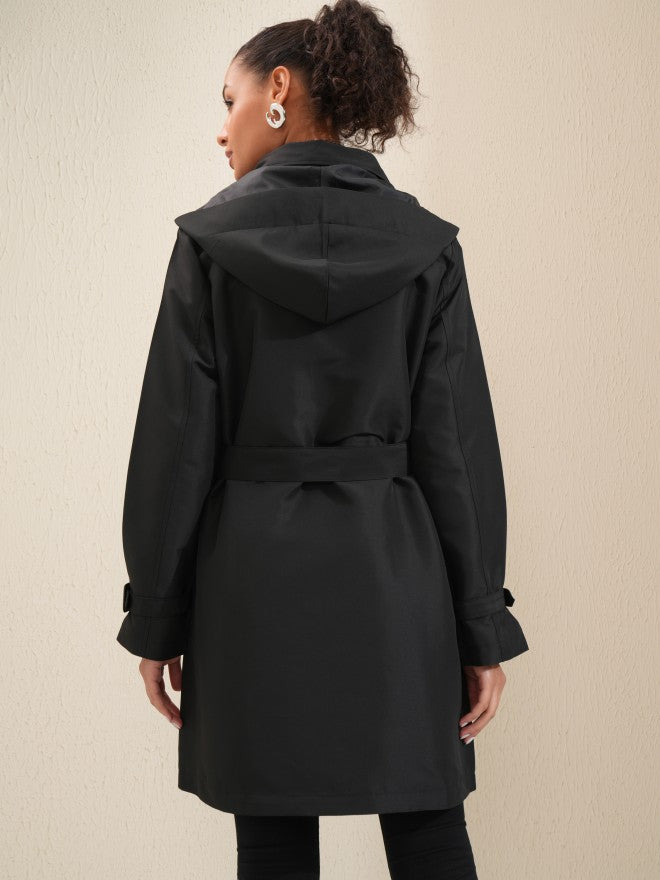 Tokyo Talkies Women Black Parka Jacket - Black - Image 3