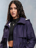 Tokyo Talkies Women Navy Blue Parka Jacket - Navy Blue - Image 1