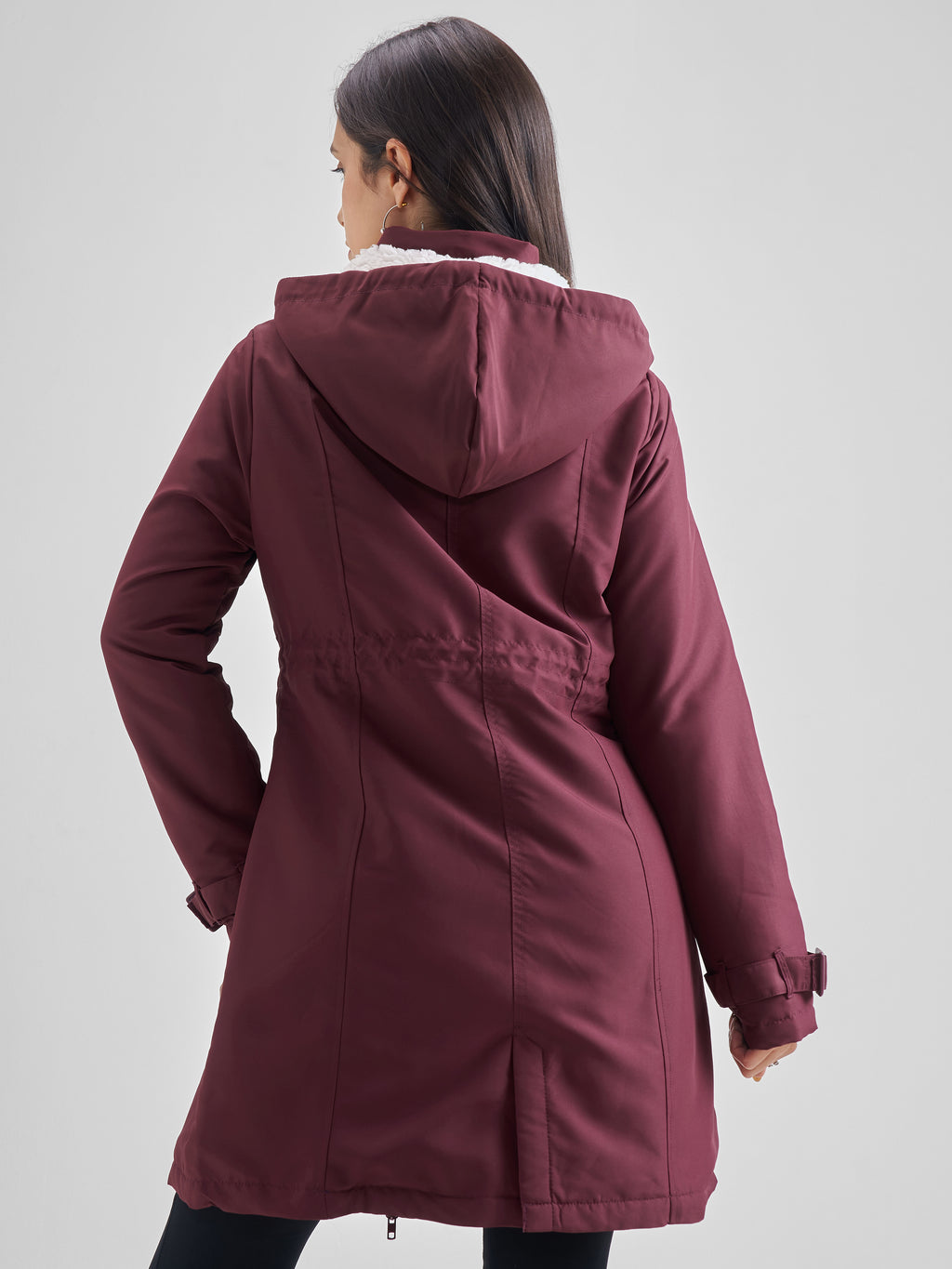 Tokyo Talkies Women Maroon Parka Jacket - Maroon - Image 3