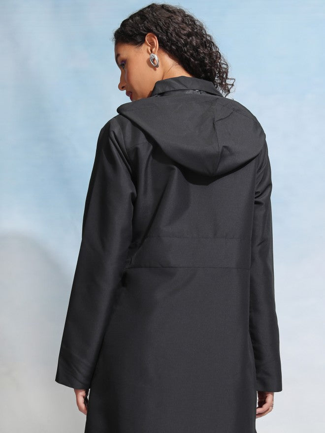 Tokyo Talkies Women Black Open Front Jacket - Black - Image 3
