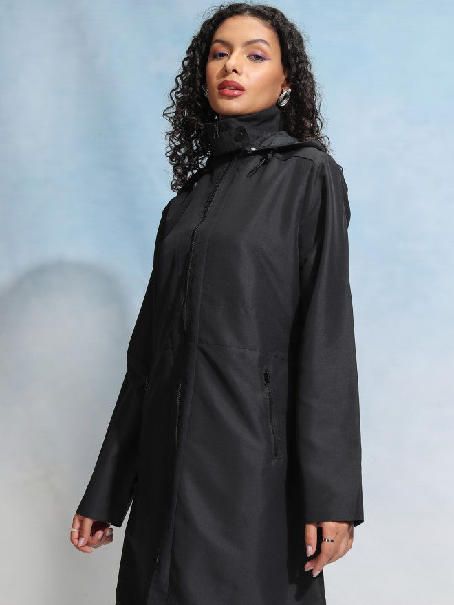 Tokyo Talkies Women Black Open Front Jacket - Black - Image 4
