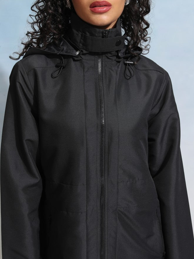 Tokyo Talkies Women Black Open Front Jacket - Black - Image 5