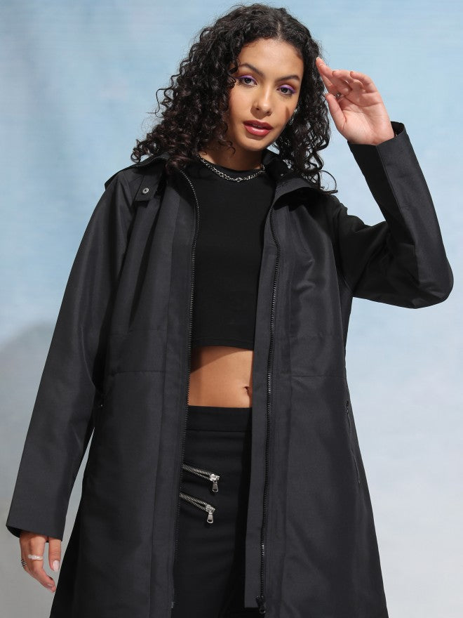 Tokyo Talkies Women Black Open Front Jacket - Black - Image 6