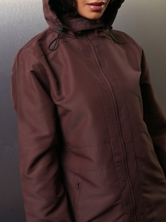 Tokyo Talkies Women Maroon Open Front Jacket - Maroon - Image 7