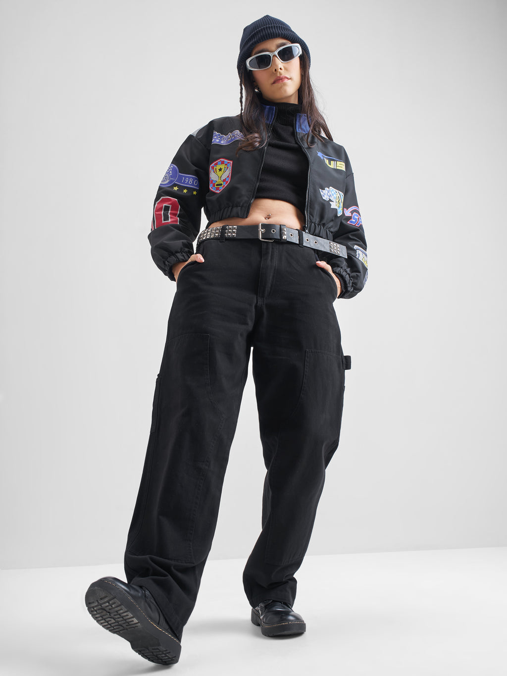 Tokyo Talkies Women Black Bomber Jacket - Black - Image 2