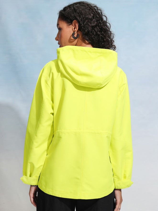 Tokyo Talkies Women Green Open Front Jacket - Green - Image 3