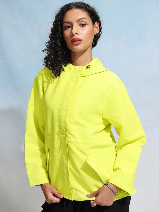 Tokyo Talkies Women Green Open Front Jacket - Green - Image 4