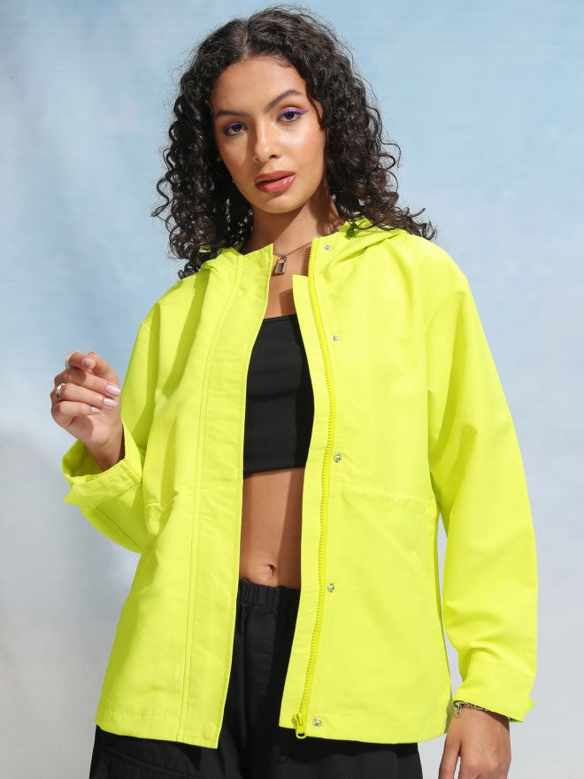 Tokyo Talkies Women Green Open Front Jacket - Green - Image 7