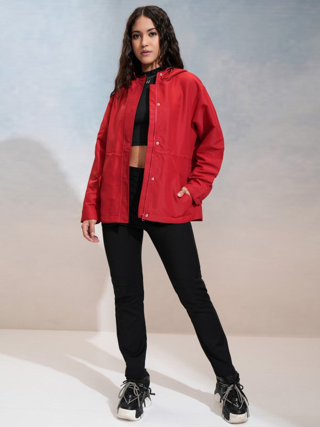 Tokyo Talkies Women Red Parka Jacket - Red - Image 2