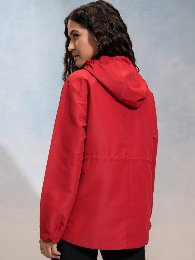Tokyo Talkies Women Red Parka Jacket - Red - Image 3