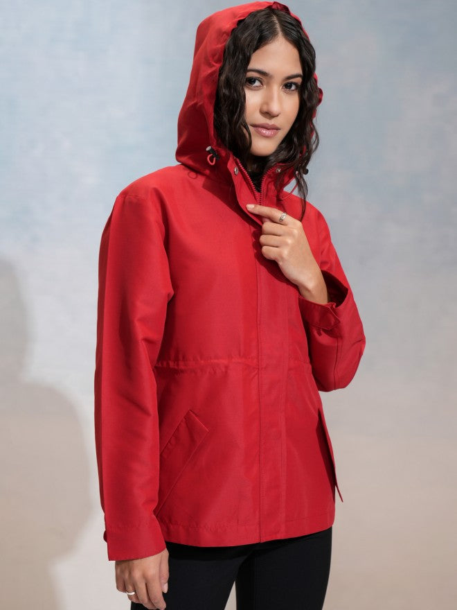 Tokyo Talkies Women Red Parka Jacket - Red - Image 6