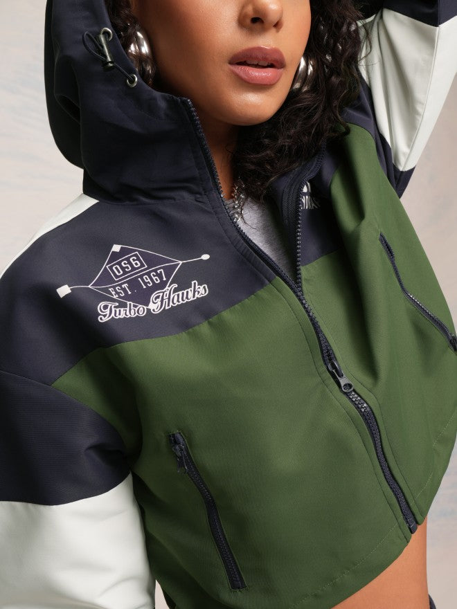 Tokyo Talkies Women Navy Blue Bomber Jacket - Navy Blue - Image 5
