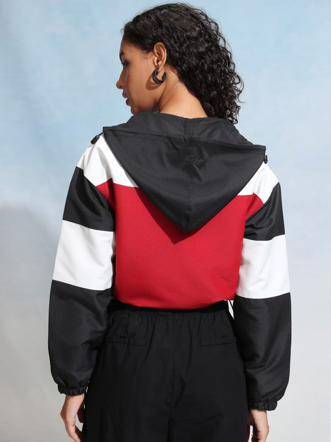Tokyo Talkies Women Black Bomber Jacket - Black - Image 3