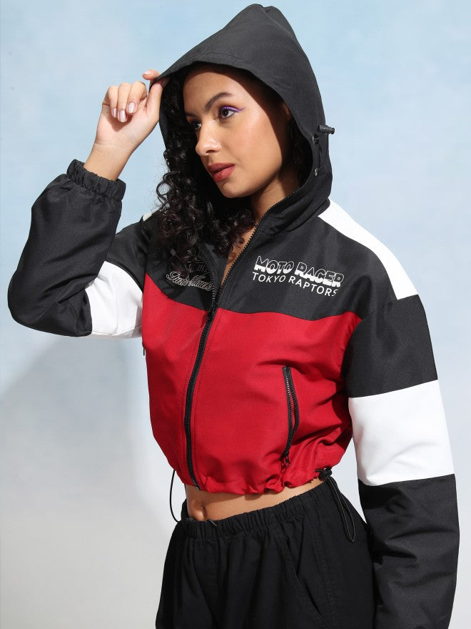 Tokyo Talkies Women Black Bomber Jacket - Black - Image 4