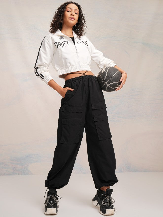 Tokyo Talkies Women White Bomber Jacket - White - Image 2