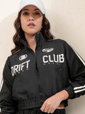 Tokyo Talkies Women Black Bomber Jacket - Black - Image 1