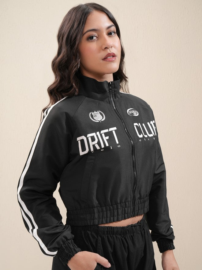 Tokyo Talkies Women Black Bomber Jacket - Black - Image 6