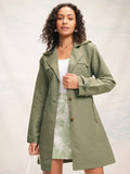 Tokyo Talkies Women Olive Open Front Trench Coat - Olive - Image 1