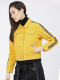 Tokyo Talkies Women Yellow Open Front Jacket - Yellow - Image 1