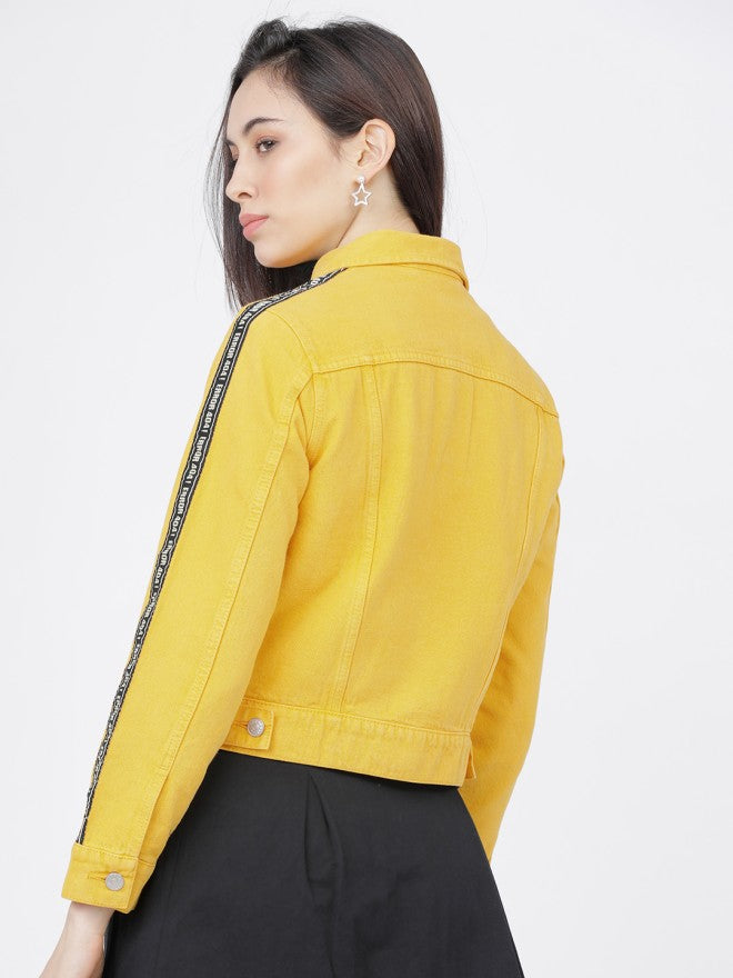 Tokyo Talkies Women Yellow Open Front Jacket - Yellow - Image 2