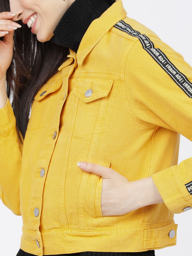 Tokyo Talkies Women Yellow Open Front Jacket - Yellow - Image 3