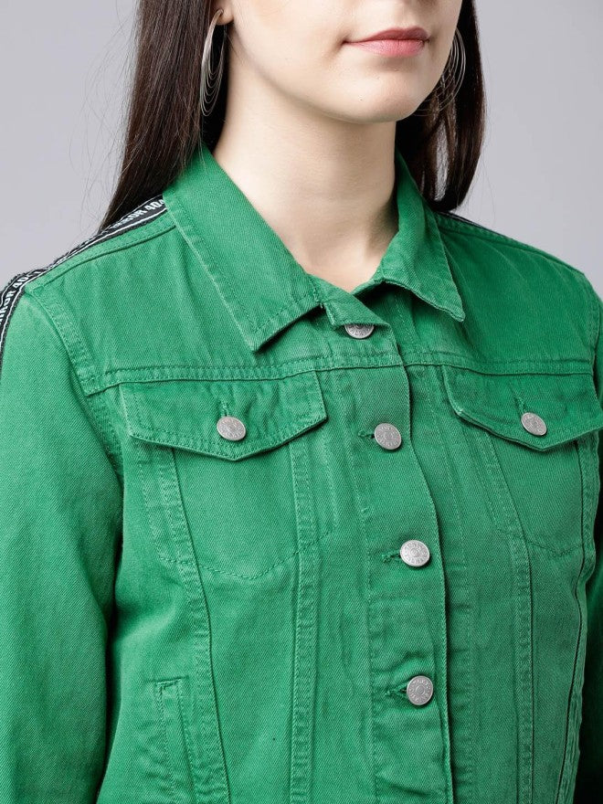 Tokyo Talkies Women Black Denim Jacket - Black - Image 1