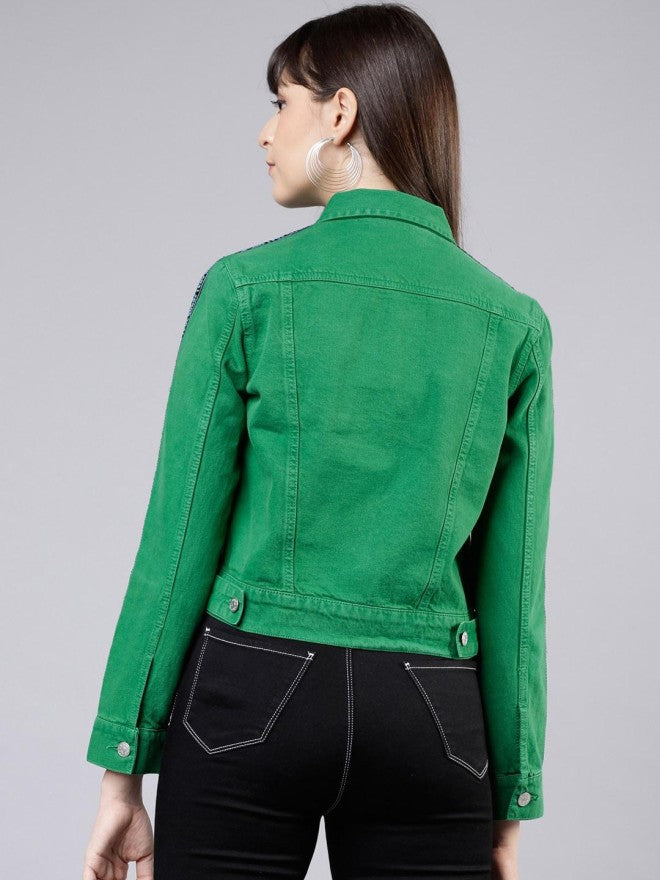 Tokyo Talkies Women Black Denim Jacket - Black - Image 4
