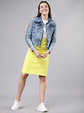 Tokyo Talkies Women Blue Denim Jacket - Blue - Image 1