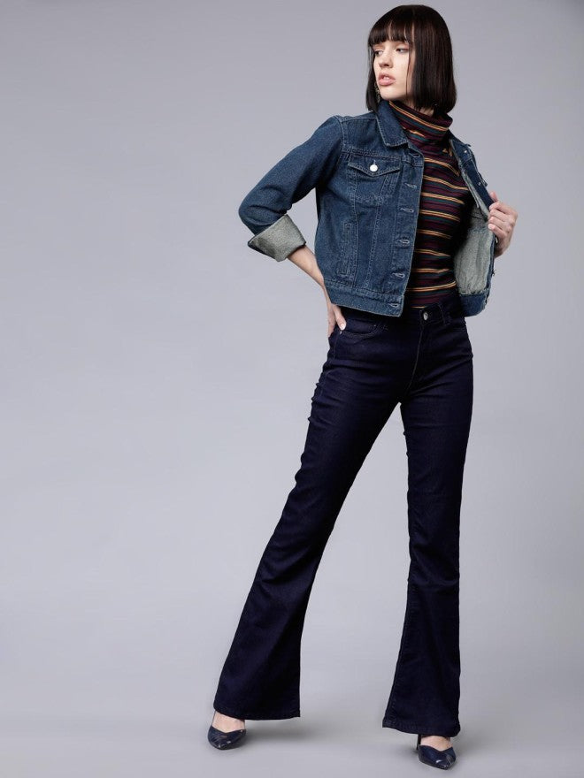 Tokyo Talkies Women Blue Denim Jacket - Blue - Image 1
