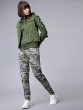 Tokyo Talkies Women Olive Denim Jacket - Olive - Image 1