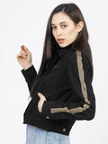 Tokyo Talkies Women Black Denim Jacket - Black - Image 1