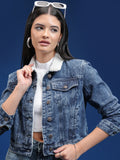 Tokyo Talkies Women Blue Denim Jacket - Blue - Image 1